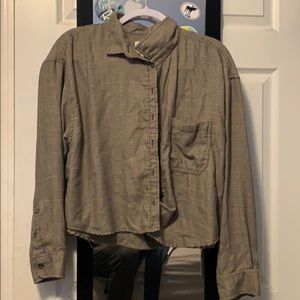 american eagle cropped flannel